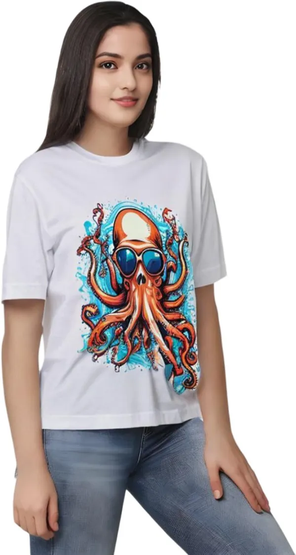 White_Polycotton_Round_Neck_Graphic_Print_T-Shirt_For_Women