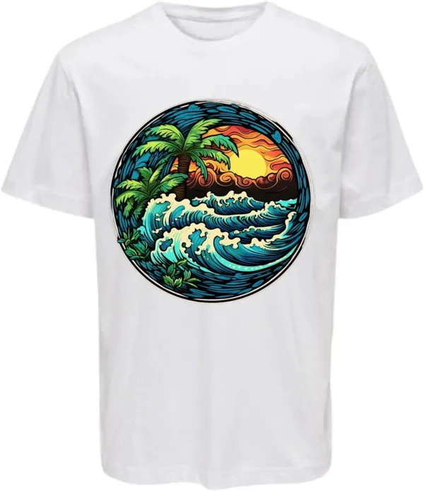 White_Polycotton_Round_Neck_Graphic_Print_T-Shirt_For_Women