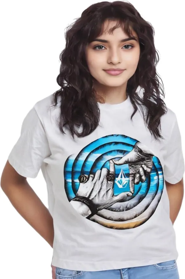 White_Polycotton_Round_Neck_Graphic_Print_T-Shirt_For_Women