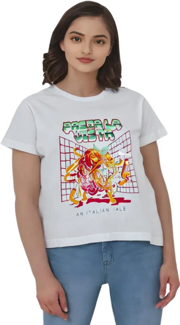 White_Polycotton_Round_Neck_Graphic_Print_T-Shirt_For_Women