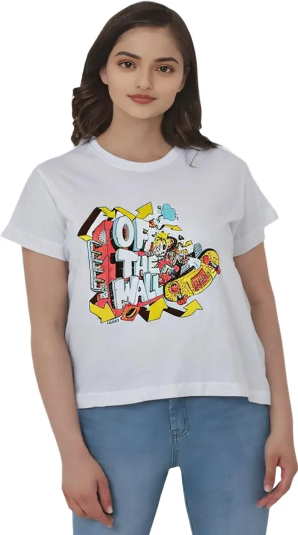 White_Polycotton_Round_Neck_Graphic_Print_T-Shirt_For_Women