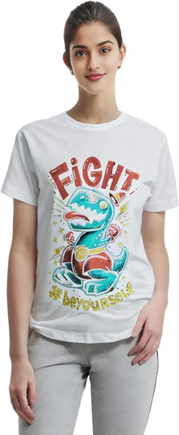 White_Polycotton_Round_Neck_Graphic_Print_T-Shirt_For_Women