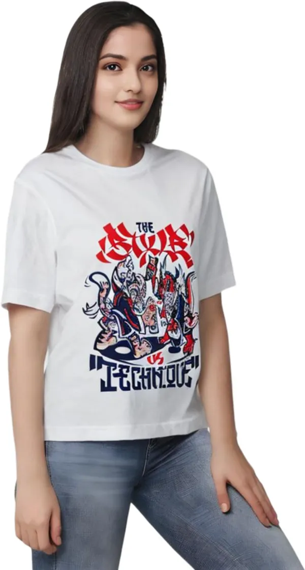 White_Polycotton_Round_Neck_Graphic_Print_T-Shirt_For_Women