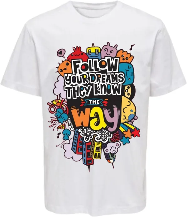 White_Polycotton_Round_Neck_Graphic_Print_T-Shirt_For_Women