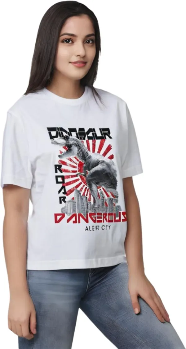 White_Polycotton_Round_Neck_Graphic_Print_T-Shirt_For_Women