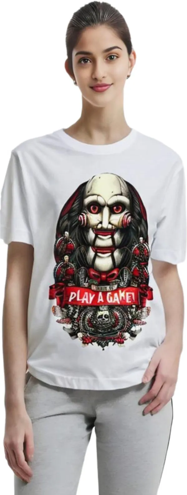 White_Polycotton_Round_Neck_Graphic_Print_T-Shirt_For_Women