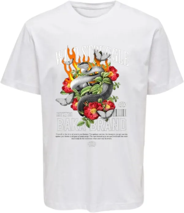 White_Polycotton_Round_Neck_Graphic_Print_T-Shirt_For_Women
