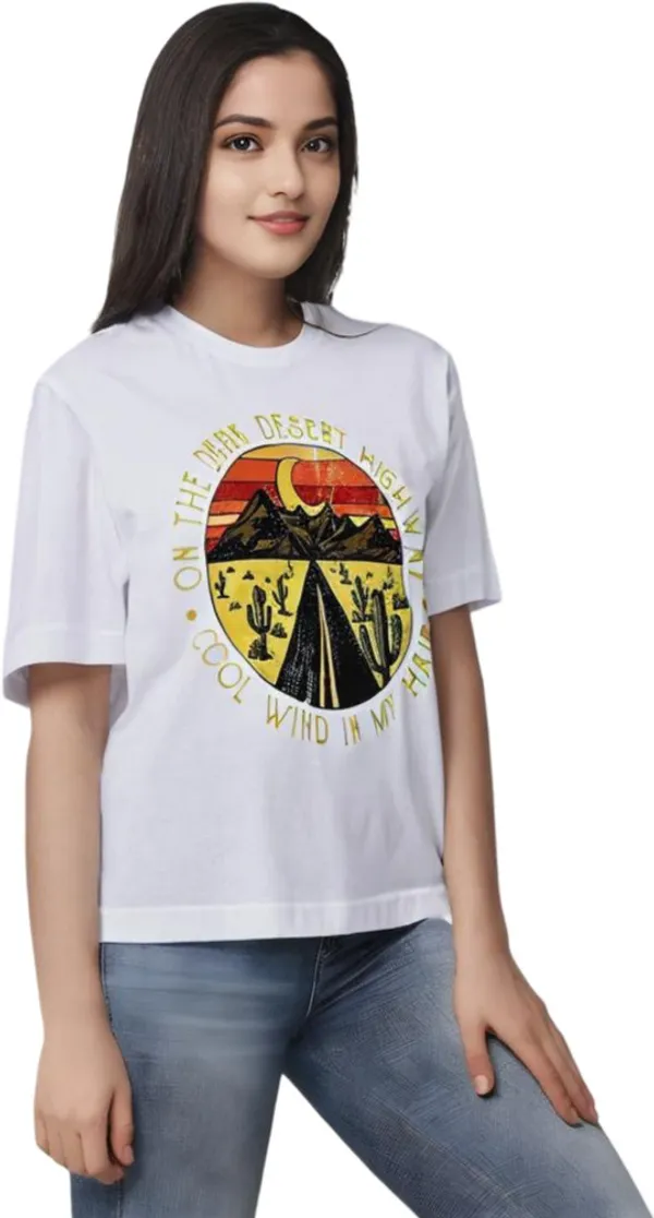 White_Polycotton_Round_Neck_Graphic_Print_T-Shirt_For_Women