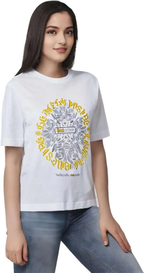 White_Polycotton_Round_Neck_Graphic_Print_T-Shirt_For_Women