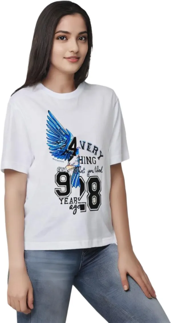 White_Polycotton_Round_Neck_Graphic_Print_T-Shirt_For_Women