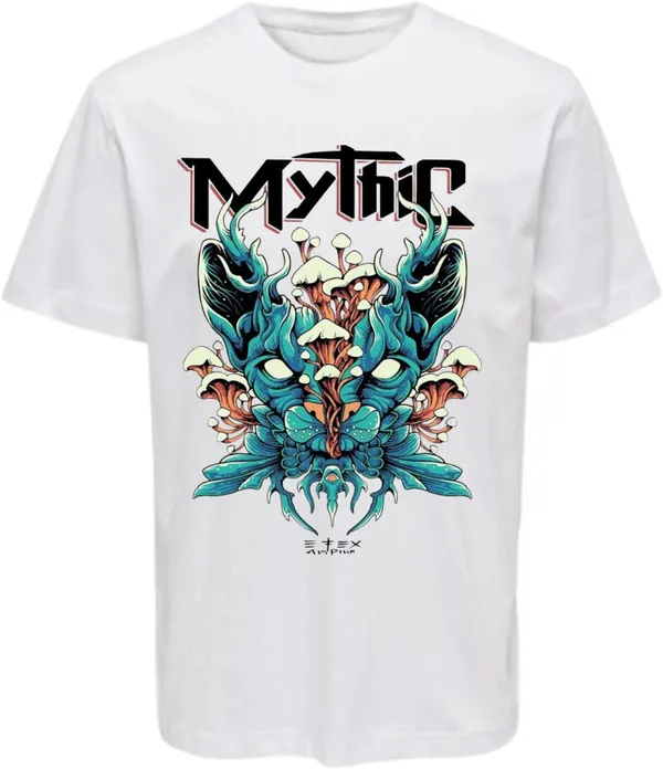 White_Polycotton_Round_Neck_Printed_T-Shirt_For_Women