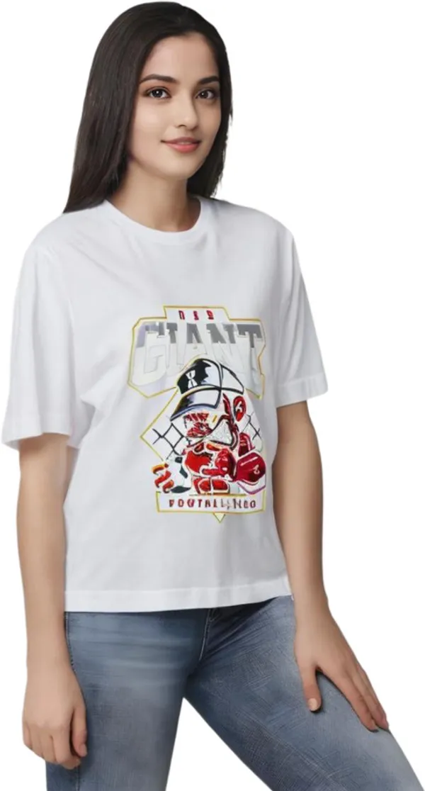 White_Polycotton_Round_Neck_Printed_T-Shirt_For_Women