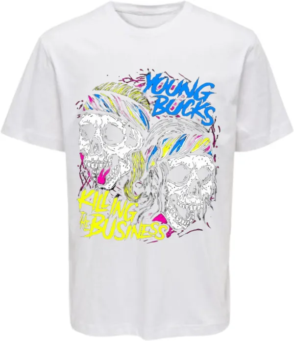 White_Polycotton_Round_Neck_Printed_T-Shirt_For_Women
