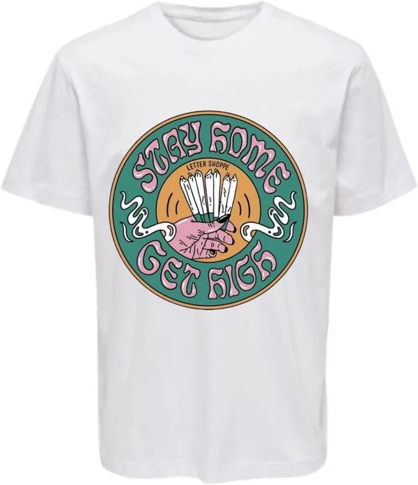 White_Polycotton_Round_Neck_Printed_T-Shirt_For_Women