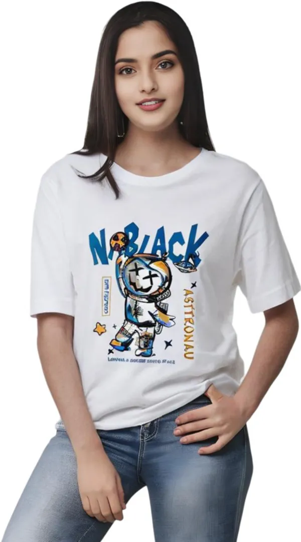 White_Polycotton_Round_Neck_Printed_T-Shirt_For_Women