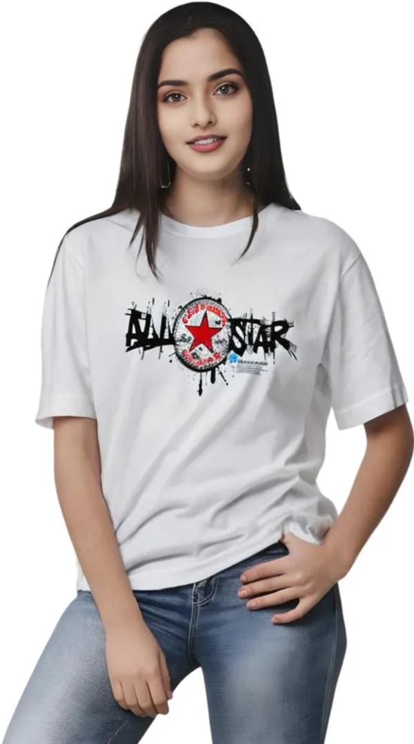 White_Polycotton_Round_Neck_Graphic_Print_T-Shirt_For_Women