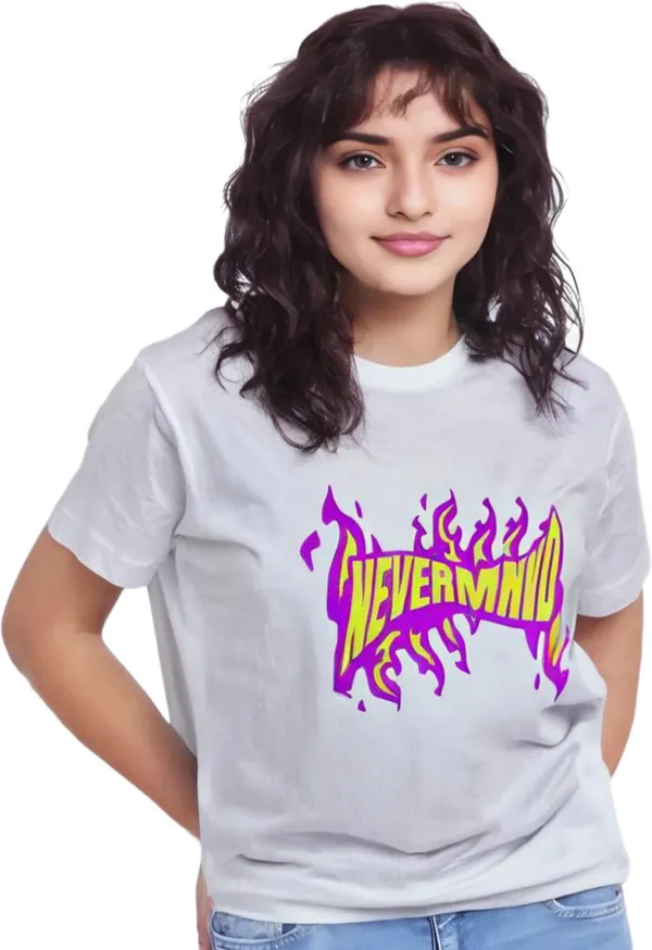 White_Polycotton_Round_Neck_Graphic_Print_T-Shirt_For_Women