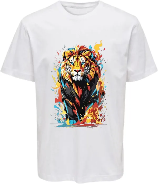 White_Polycotton_Round_Neck_Graphic_Print_T-Shirt_For_Women