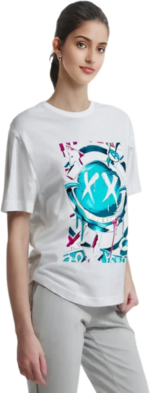 White_Polycotton_Round_Neck_Graphic_Print_T-Shirt_For_Women