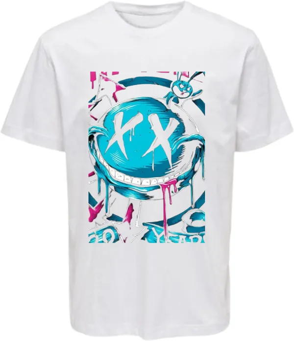 White_Polycotton_Round_Neck_Graphic_Print_T-Shirt_For_Women