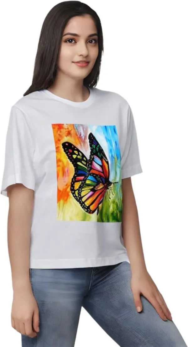 White_Polycotton_Round_Neck_Graphic_Print_T-Shirt_For_Women