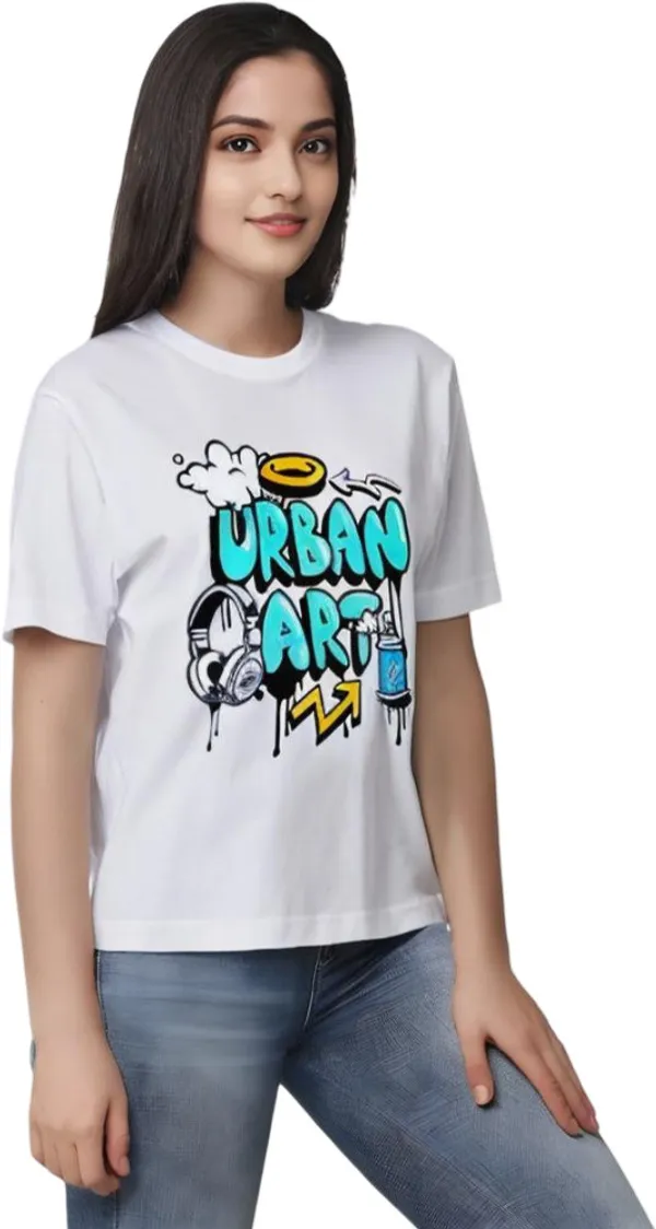 White_Polycotton_Round_Neck_Graphic_Print_T-Shirt_For_Women