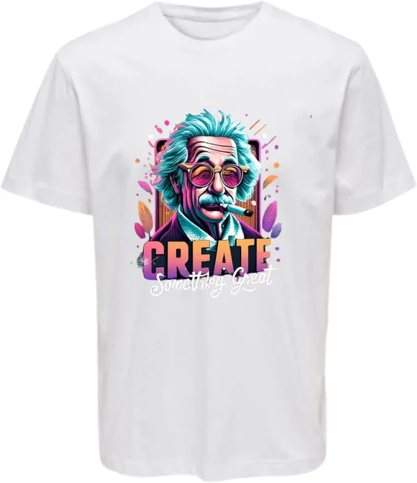 White_Polycotton_Round_Neck_Graphic_Print_T-Shirt_For_Women