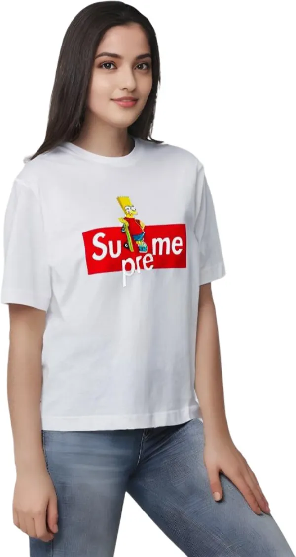 White_Polycotton_Round_Neck_Graphic_Print_T-Shirt_For_Women