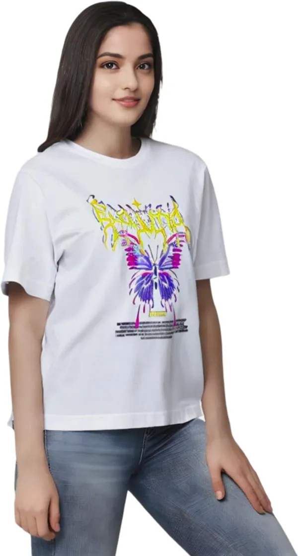 White_Polycotton_Round_Neck_Graphic_Print_T-Shirt_For_Women