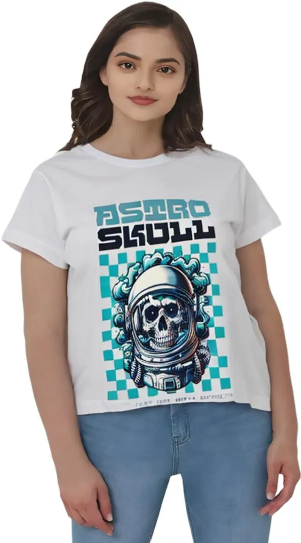 White_Polycotton_Round_Neck_Graphic_Print_T-Shirt_For_Women