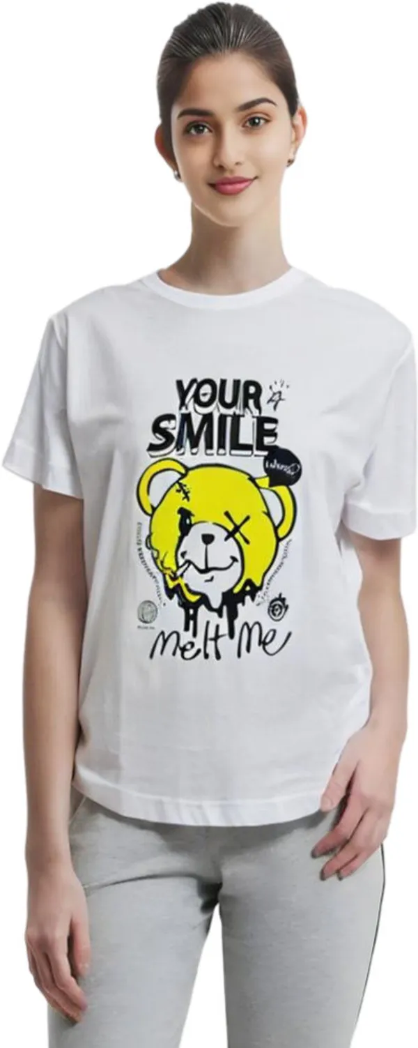 White_Polycotton_Round_Neck_Graphic_Print_T-Shirt_For_Women