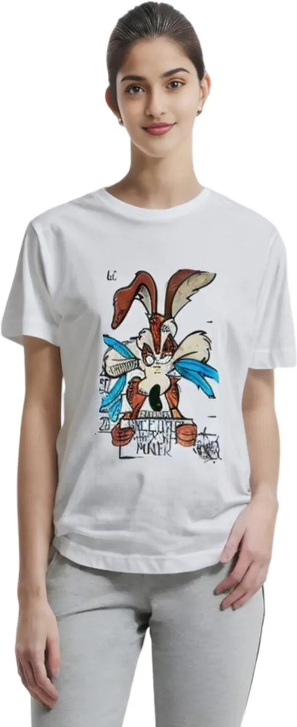White_Polycotton_Round_Neck_Graphic_Print_T-Shirt_For_Women