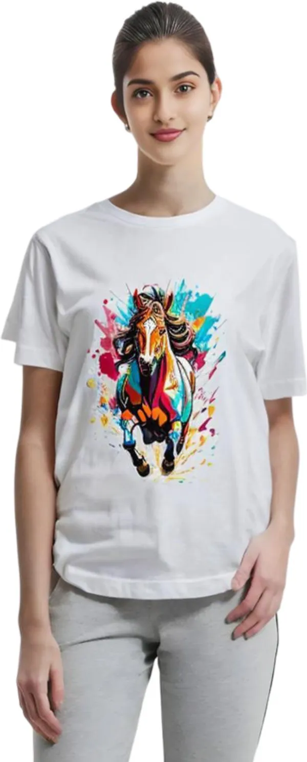 White_Polycotton_Round_Neck_Graphic_Print_T-Shirt_For_Women