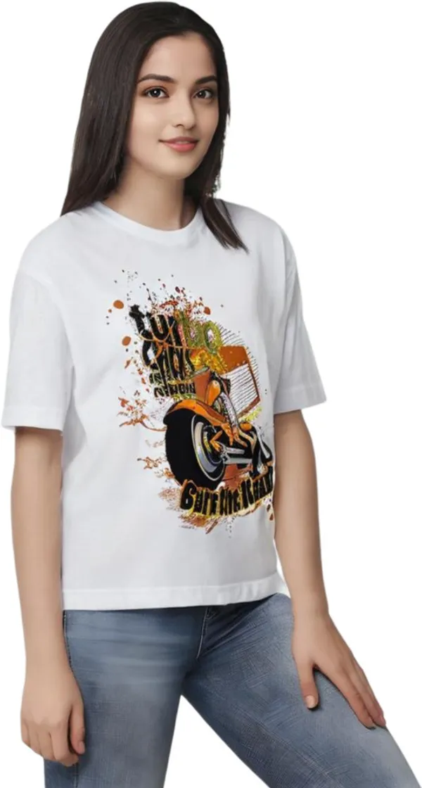 White_Polycotton_Round_Neck_Graphic_Print_T-Shirt_For_Women
