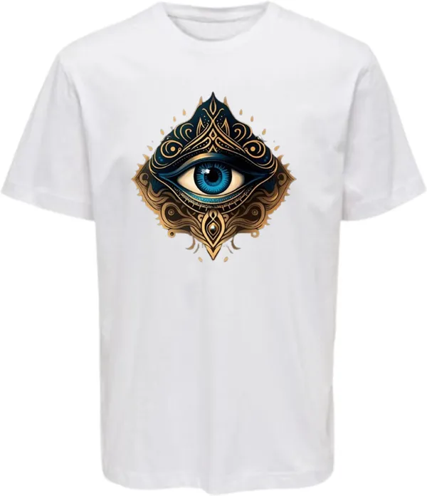 White_Polycotton_Round_Neck_Graphic_Print_T-Shirt_For_Women