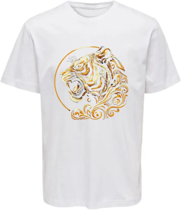 White_Polycotton_Round_Neck_Printed_T-Shirt_For_Women