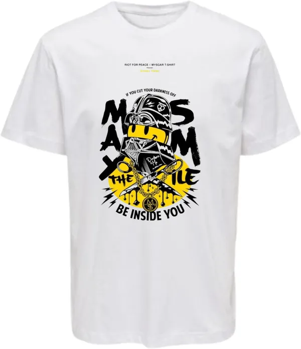 White_Polycotton_Round_Neck_Printed_T-Shirt_For_Women