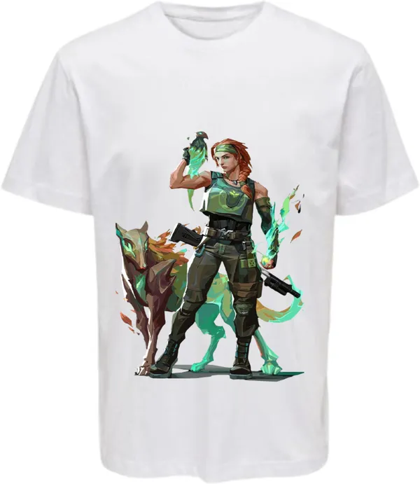White_Polycotton_Round_Neck_Printed_T-Shirt_For_Women