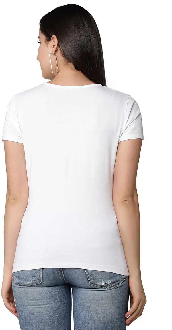 White_Polycotton_Round_Neck_Printed_T-Shirt_For_Women