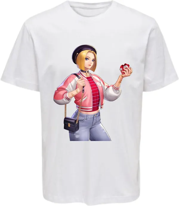 White_Polycotton_Round_Neck_Printed_T-Shirt_For_Women