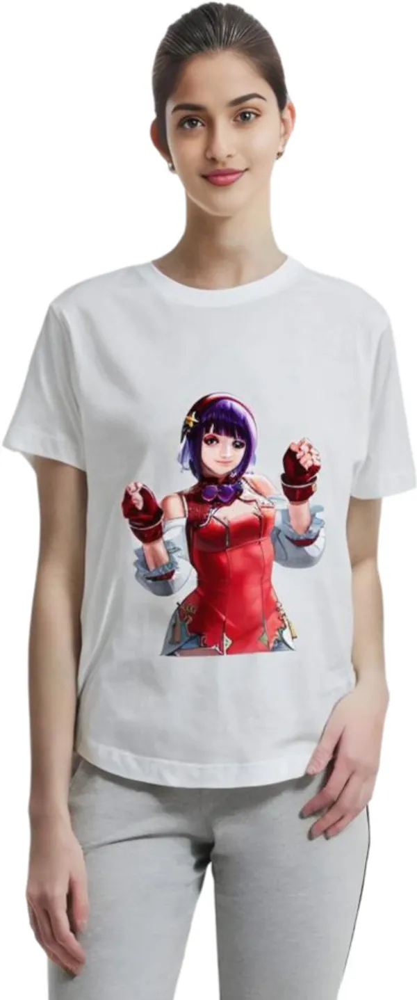 White_Polycotton_Round_Neck_Printed_T-Shirt_For_Women