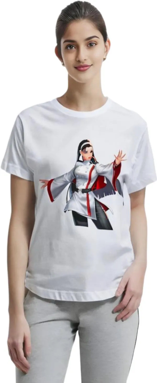 White_Polycotton_Round_Neck_Printed_T-Shirt_For_Women