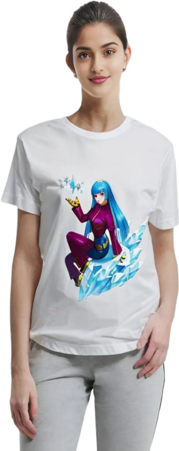 White_Polycotton_Round_Neck_Printed_T-Shirt_For_Women