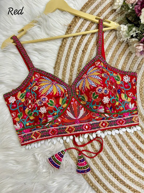 Red_Italian_Silk_Embroidered_Stitched_Blouse_|_For_Women