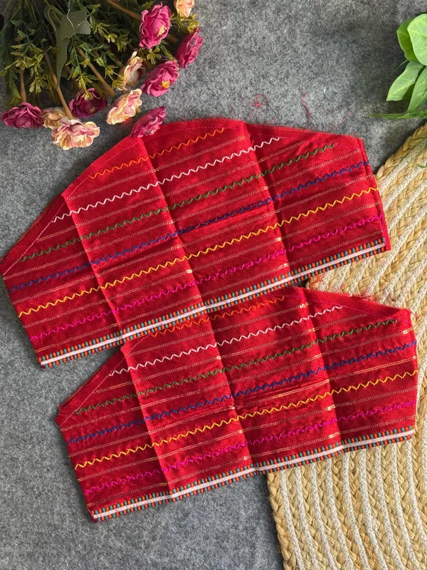 Red_Italian_Silk_Mirror_Work_Navaratri_Embroidered_Stitched_Blouse_|_For_Women