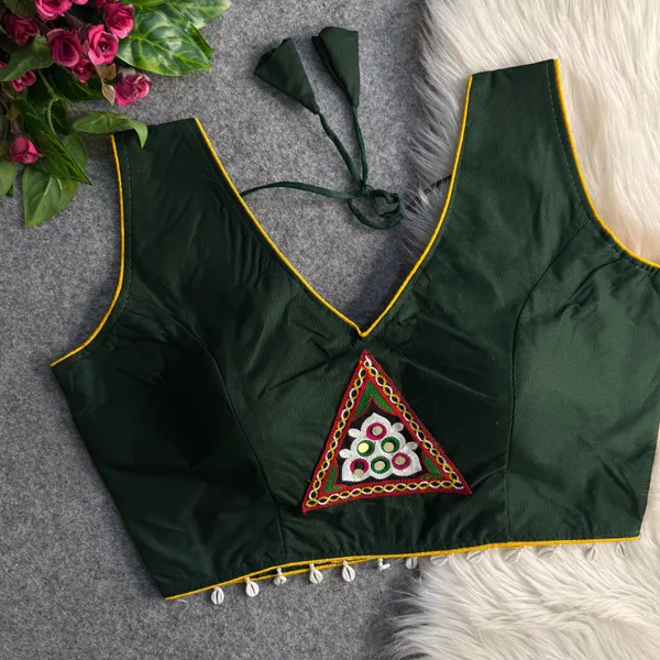 Green_Rayon_&_Cotton_Blend_Embroidered_Stitched_Blouse_|_For_Women