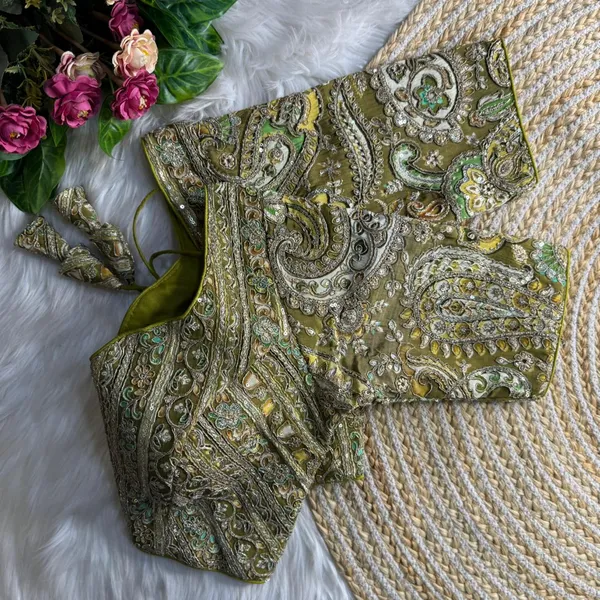 Mehandi_Green_Position_Work_Partywear_Blouse