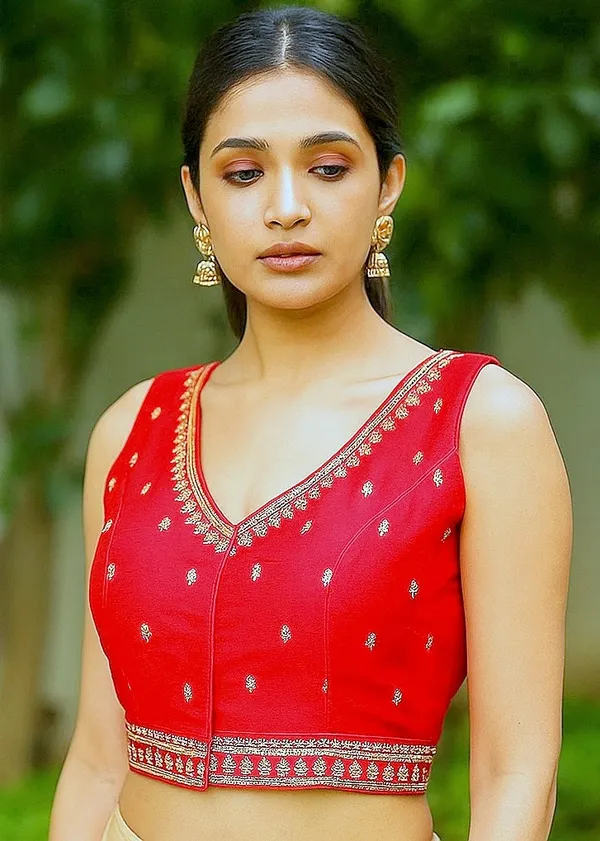 Red_Fancy_Pure_Silk_Blouse