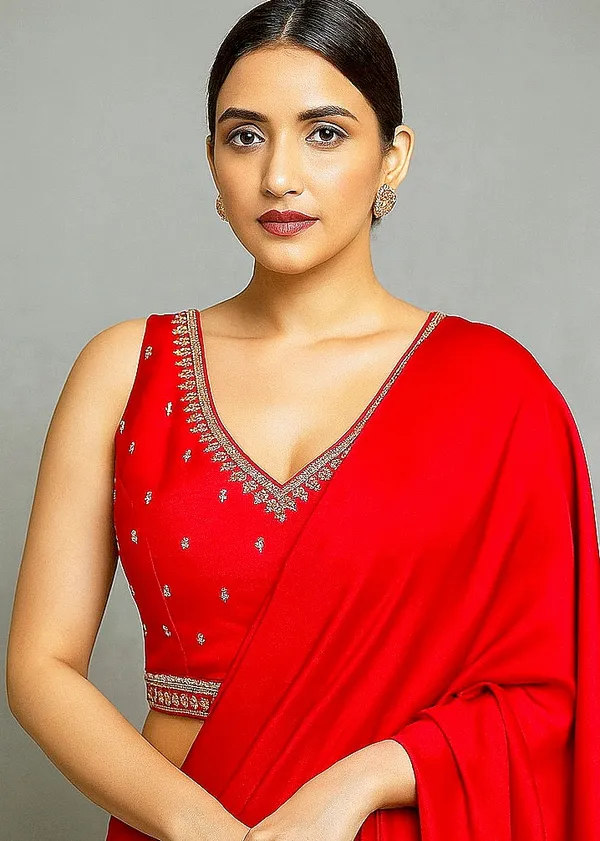 Red_Fancy_Pure_Silk_Blouse