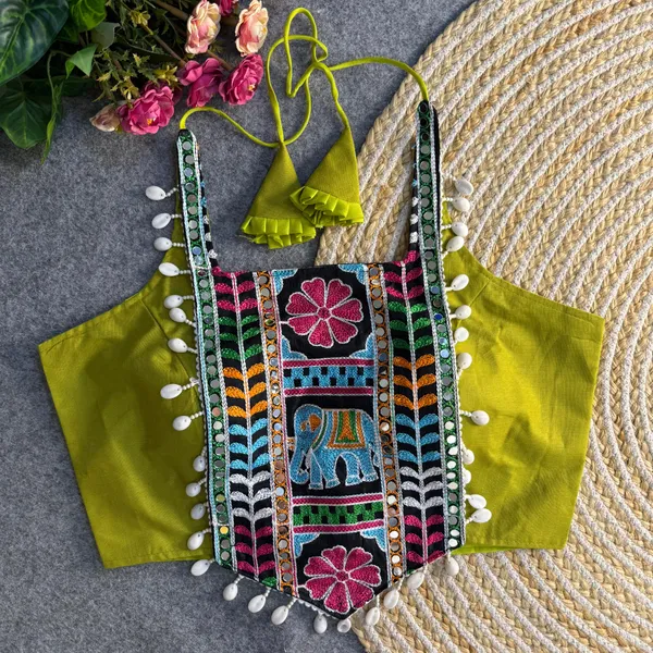 Mehndi_Green_Heavy_Embroidered_Stitched_Blouse_|_For_Women